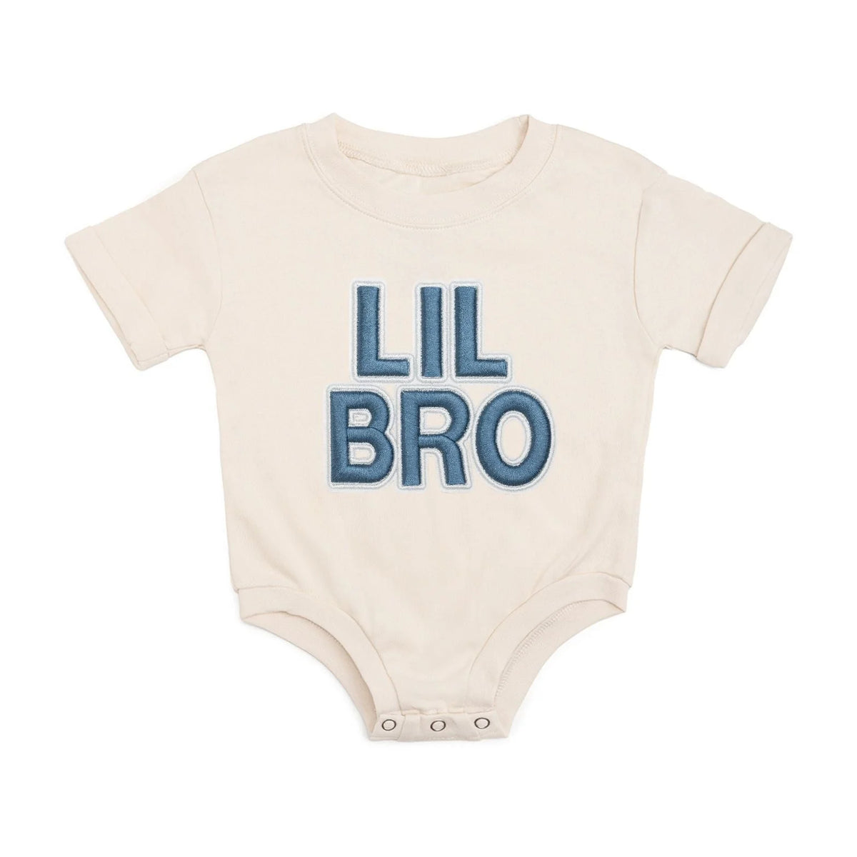 Lil Bro Embroidered Patch SS Romper