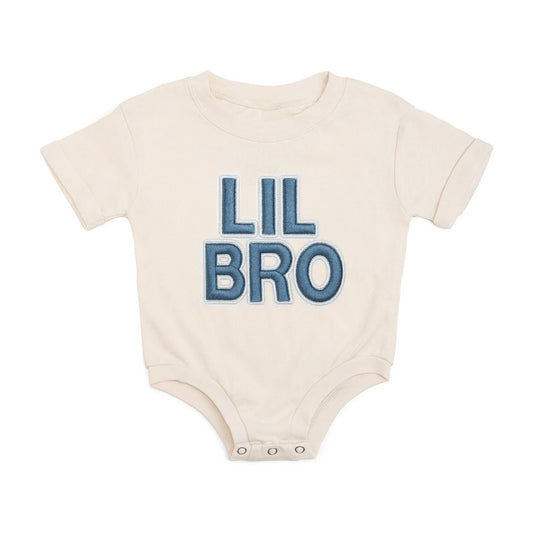 Lil Bro Embroidered Patch SS Romper