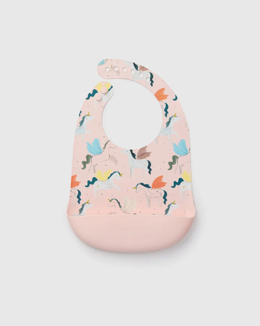 Silicone Bib Printed - Unicorn Ballet