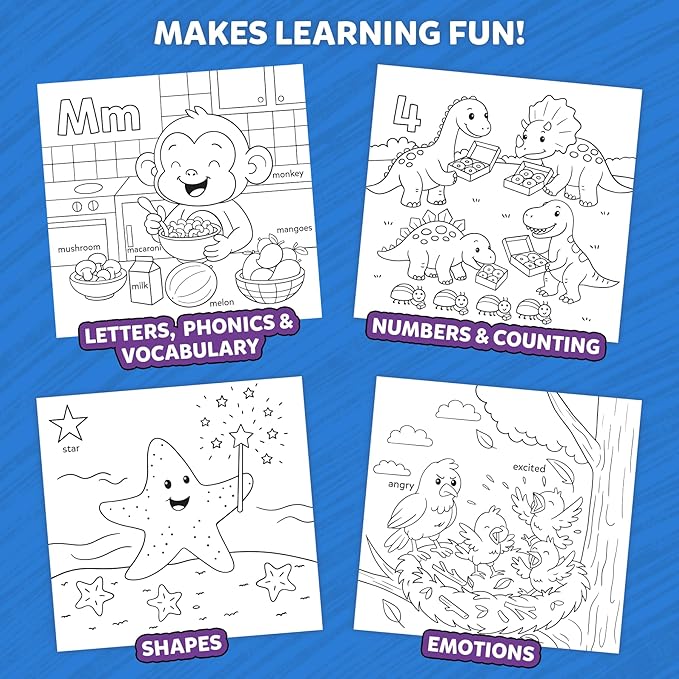 Color & Learn Letters, Shapes, Numbers, Emotions