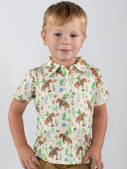 Short Sleeve Polo Shirt - Saddle Up!