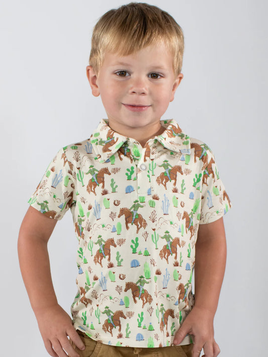 Short Sleeve Polo Shirt - Saddle Up!