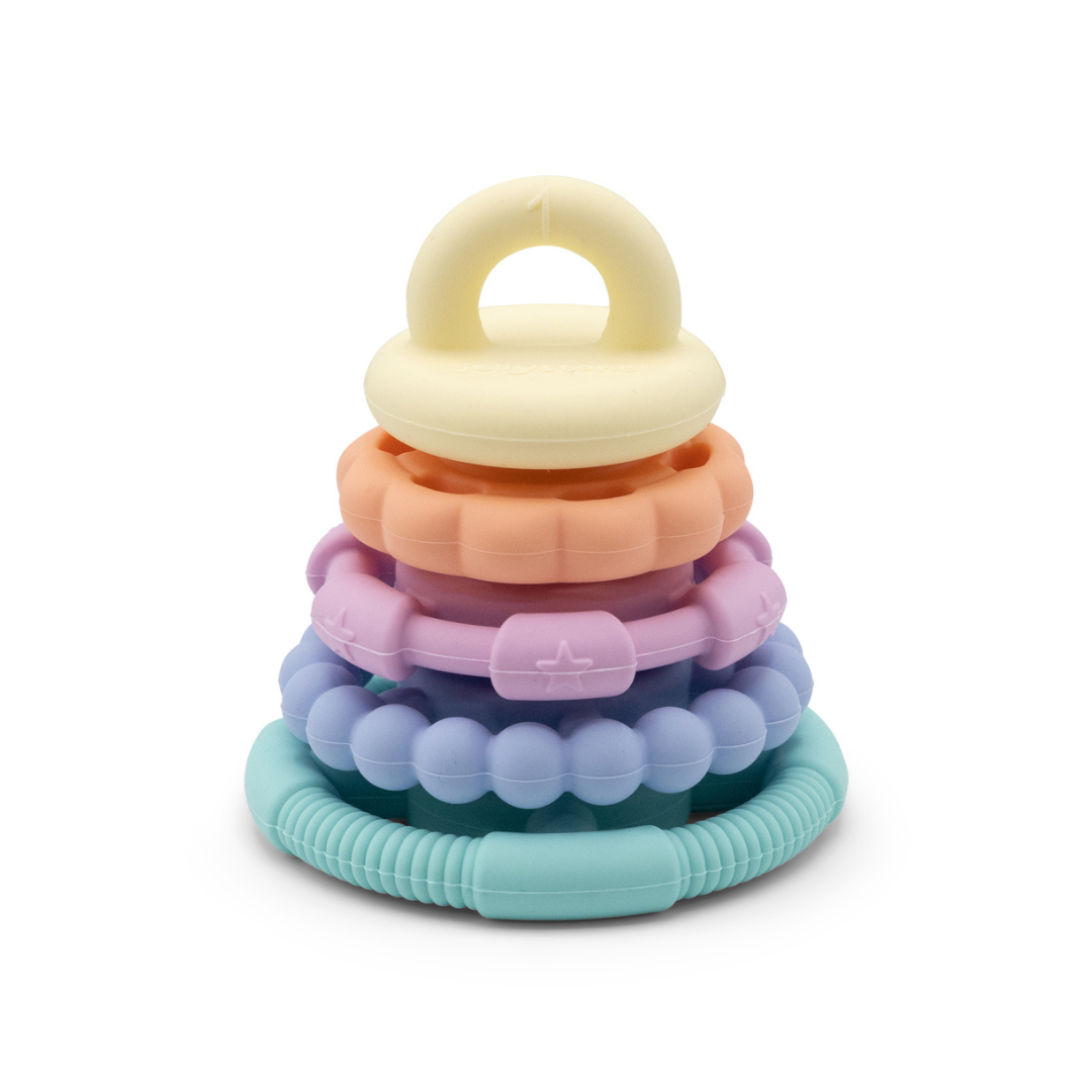 Jellystone Rainbow Stacker Teether & Toy - Pastel