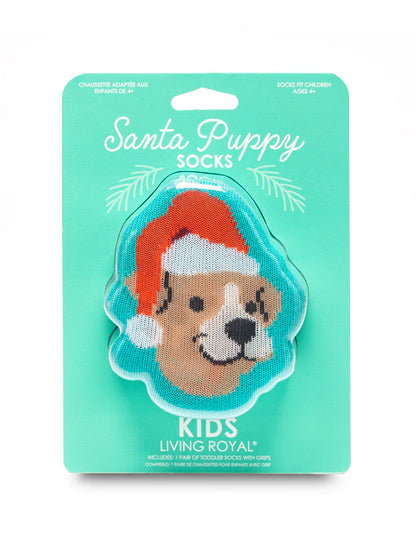 Santa Puppy 3D Kids Crew Sock
