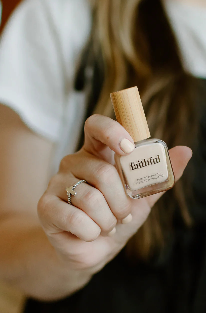 Faithful - Nail Polish with Inspiring Reminder - Off White with Warm Tones