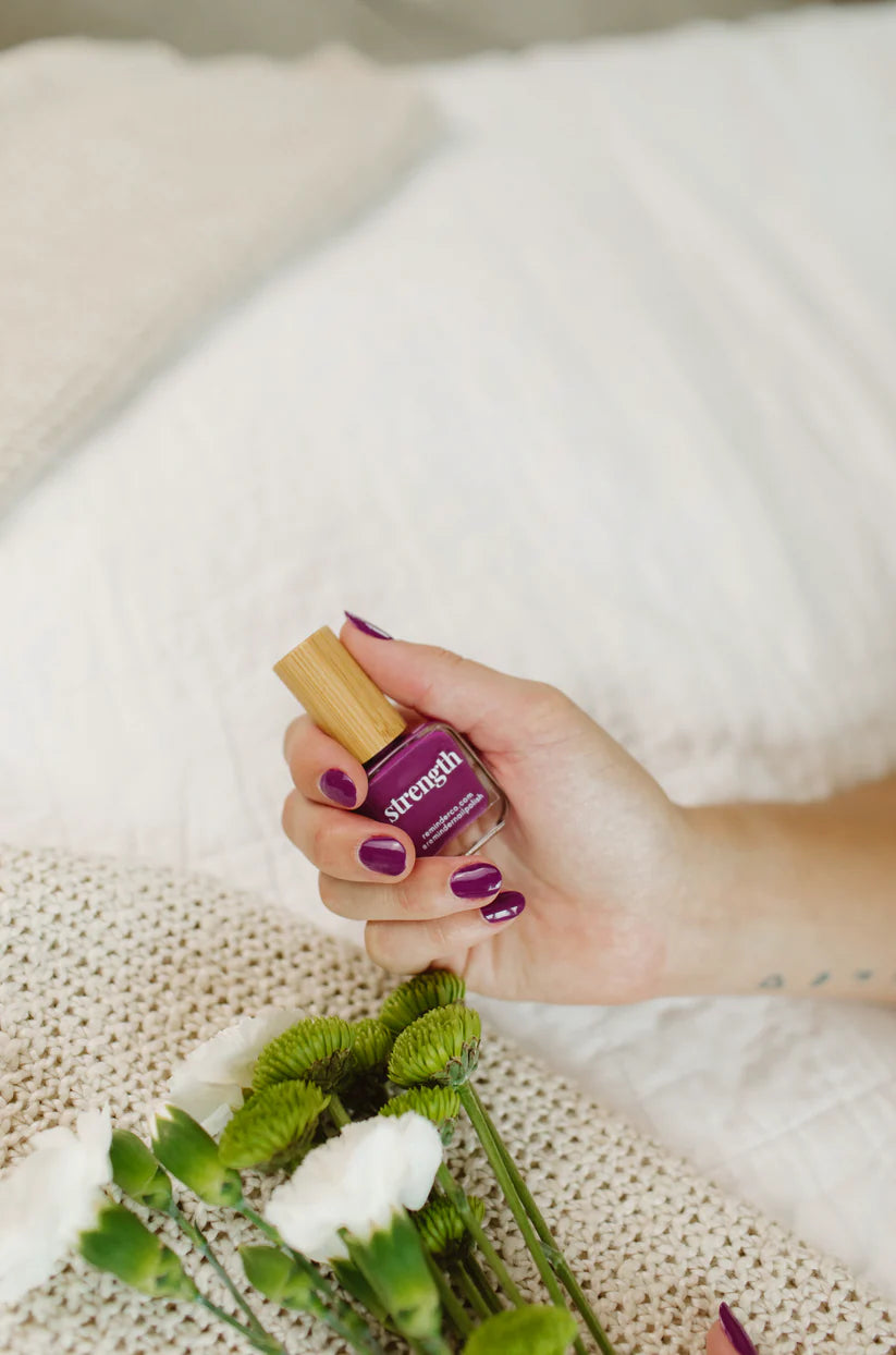 Strength - Nail Polish with Inspiring Reminder - Violet Purple