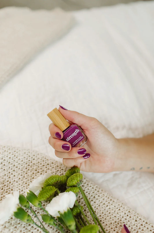 Strength - Nail Polish with Inspiring Reminder - Violet Purple