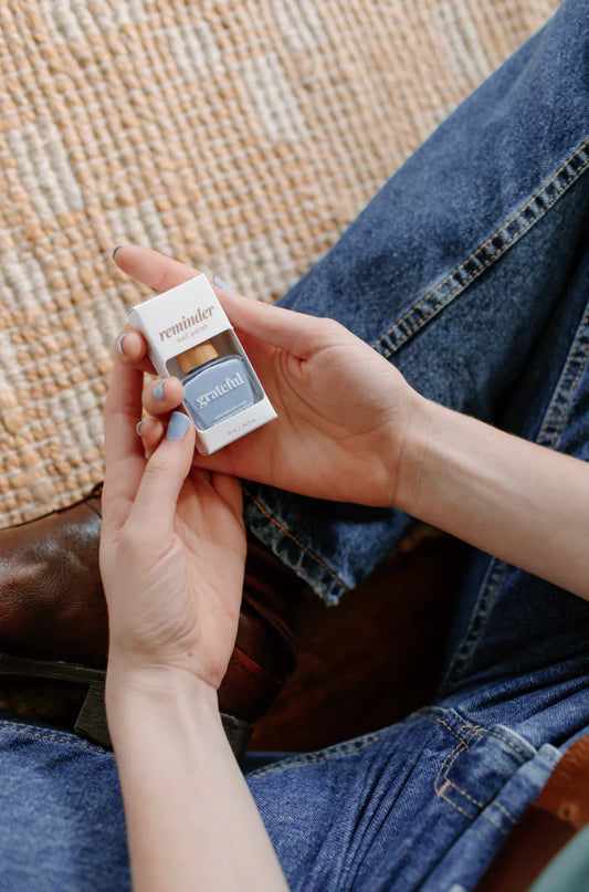Grateful - Nail Polish with Inspiring Reminder - Cornflower Blue