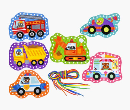 Cars & Trucks Lacing Cards