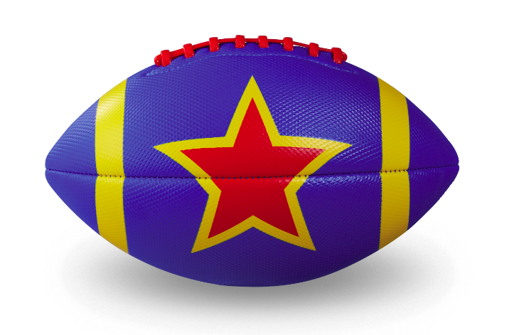 Soft Football Blue with Red Star