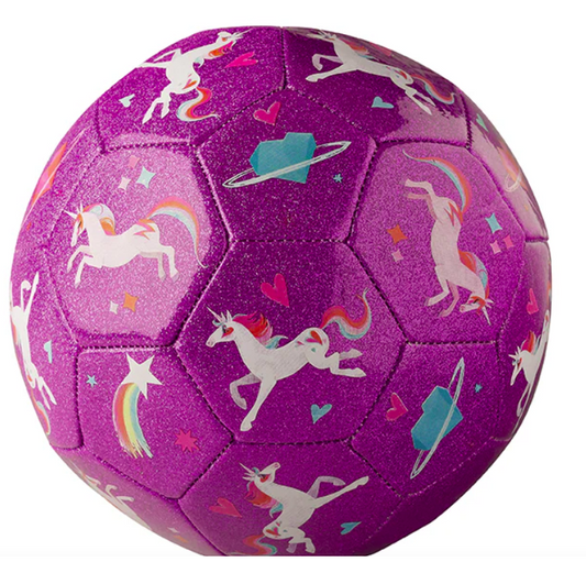 Soccer Size 3 Glitter Unicorn Galaxy