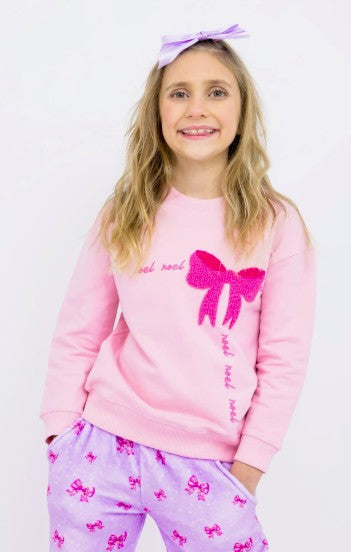 Preppy Goose Pink Bow Sweatshirt