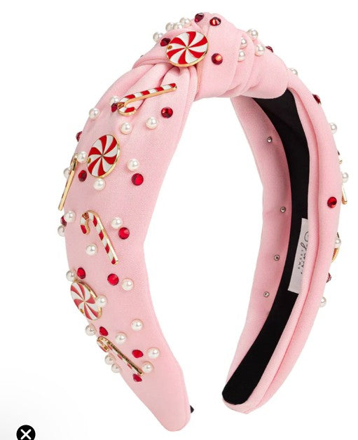 Candy Cane Christmas Gemstone Headband