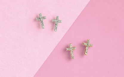 Silver Cross Stud Earrings
