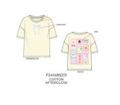Embroidery Bow Stamp Graphic Tee in Light Yellow