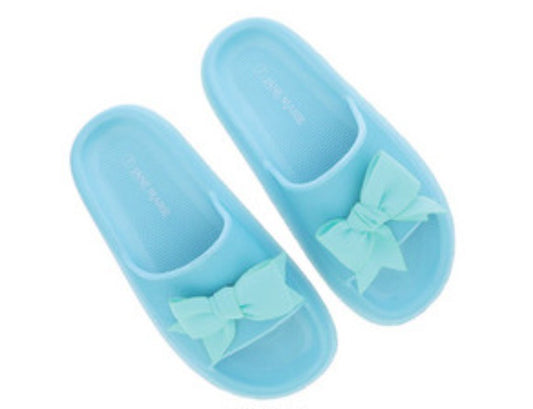 Open Toe Sandal with Bow in Teal
