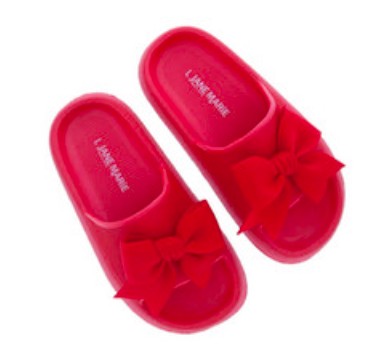 Open Toe Sandal with Bow in Red