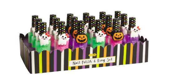 Halloween Glow Nail Polish & Ring Set