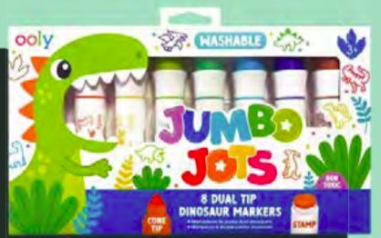 Jumbo Jots Dino: Dual Tip Cone & Stamp Markers