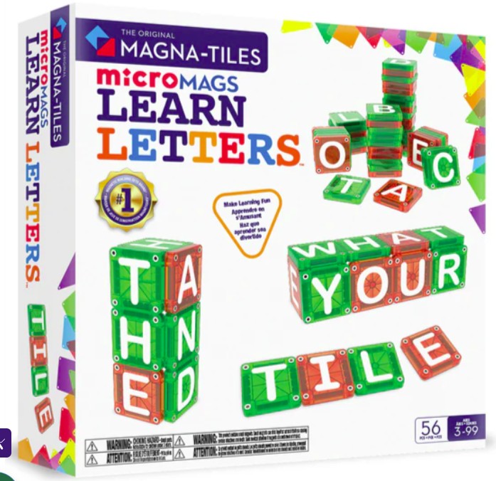 Magna-Tiles® microMAGS LEARN Letters 56 Piece Set