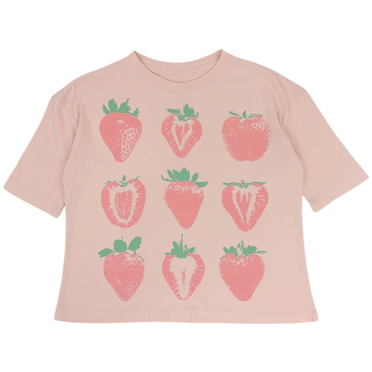 Strawberry Fields Short Sleeve Super Tee in Pink