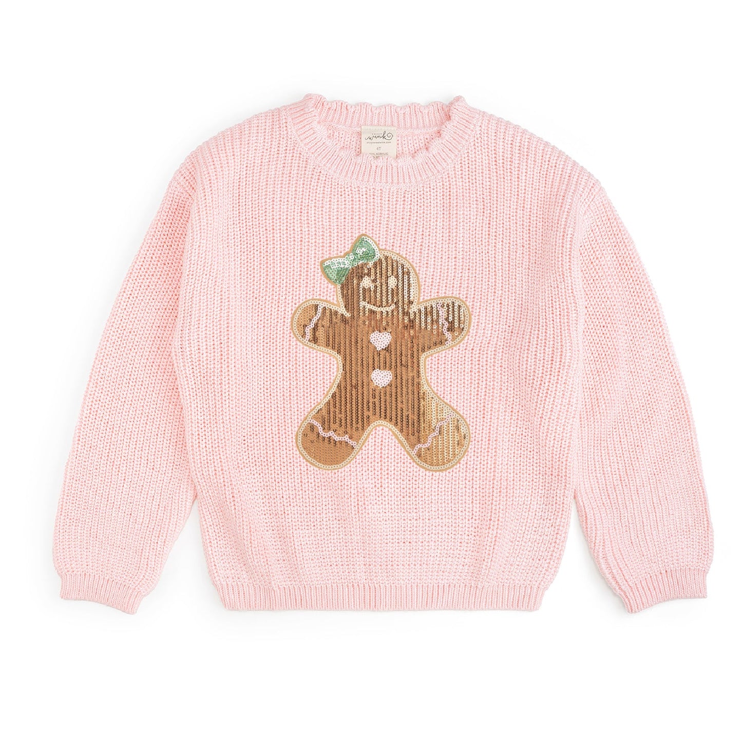 Gingerbread Sequin Patch Sweater