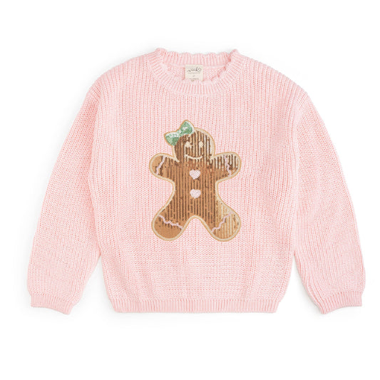 Gingerbread Sequin Patch Sweater