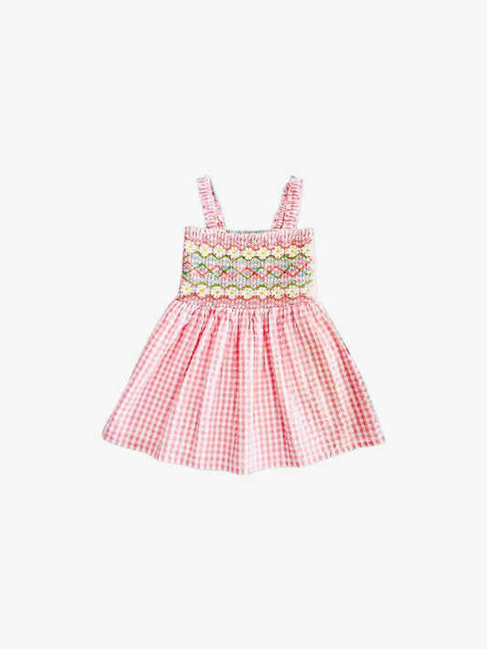 Leena smocked embroidered dress