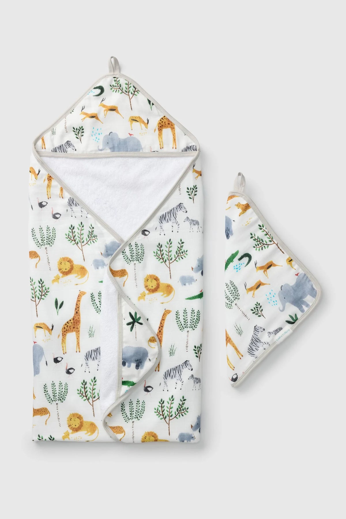 Muslin Hooded Towel Set - Safari Jungle