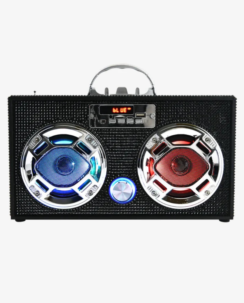 Black Bling Boombox and Bluetooth Speaker