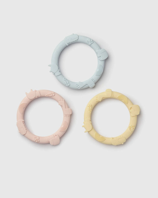 Wild Teething Ring Set - Pastel