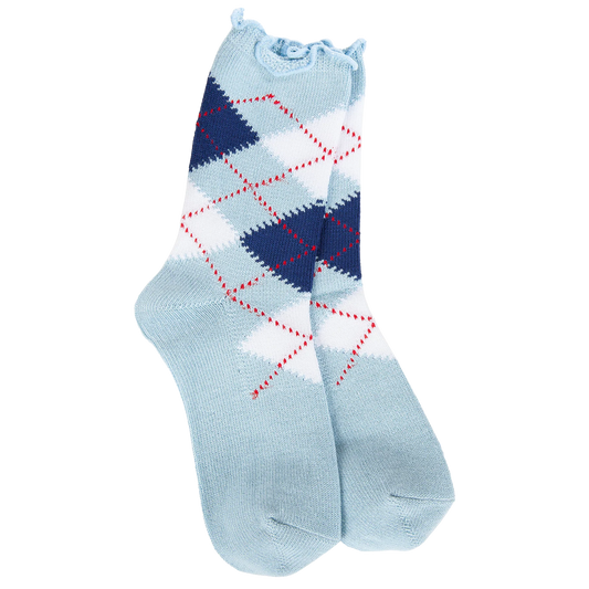 Weekend Argyle Ruffle Mini Blue