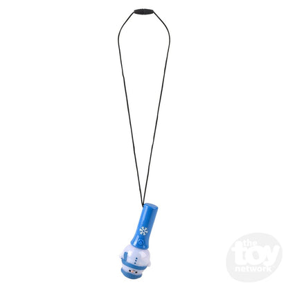 Light Up Snowman Mini Spinning Wand Necklace 4.5"