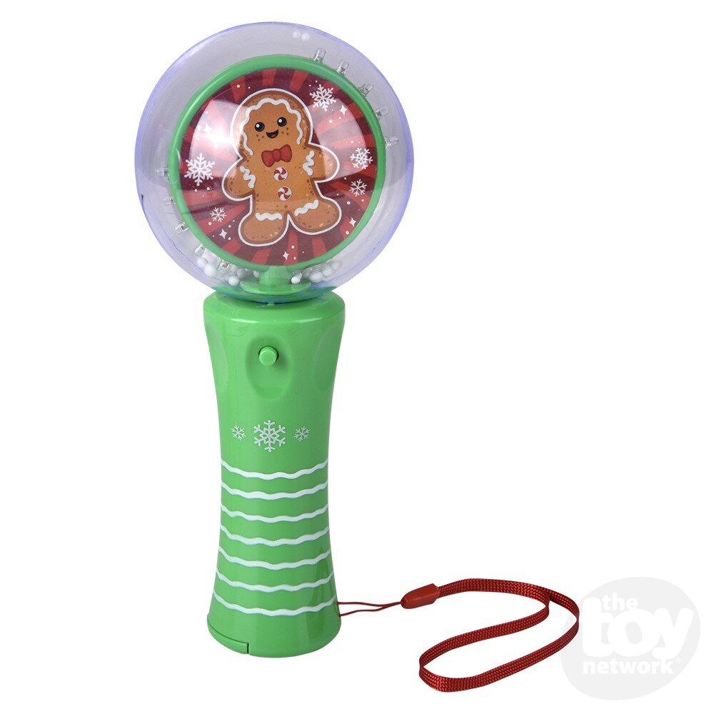 7.25" Light-Up Gingerbread Magic Ball Wand