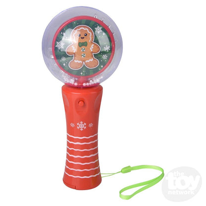 7.25" Light-Up Gingerbread Magic Ball Wand