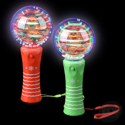 7.25" Light-Up Gingerbread Magic Ball Wand
