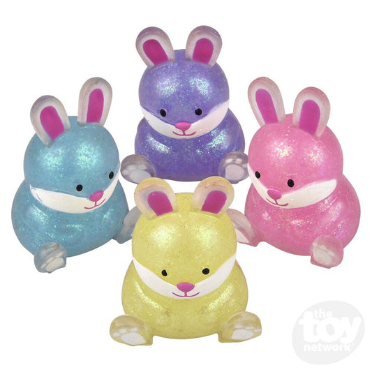 2.5" Squish Sticky Glitter Easter Bunny