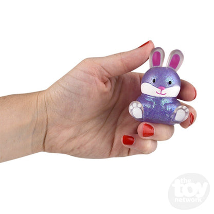 2.5" Squish Sticky Glitter Easter Bunny