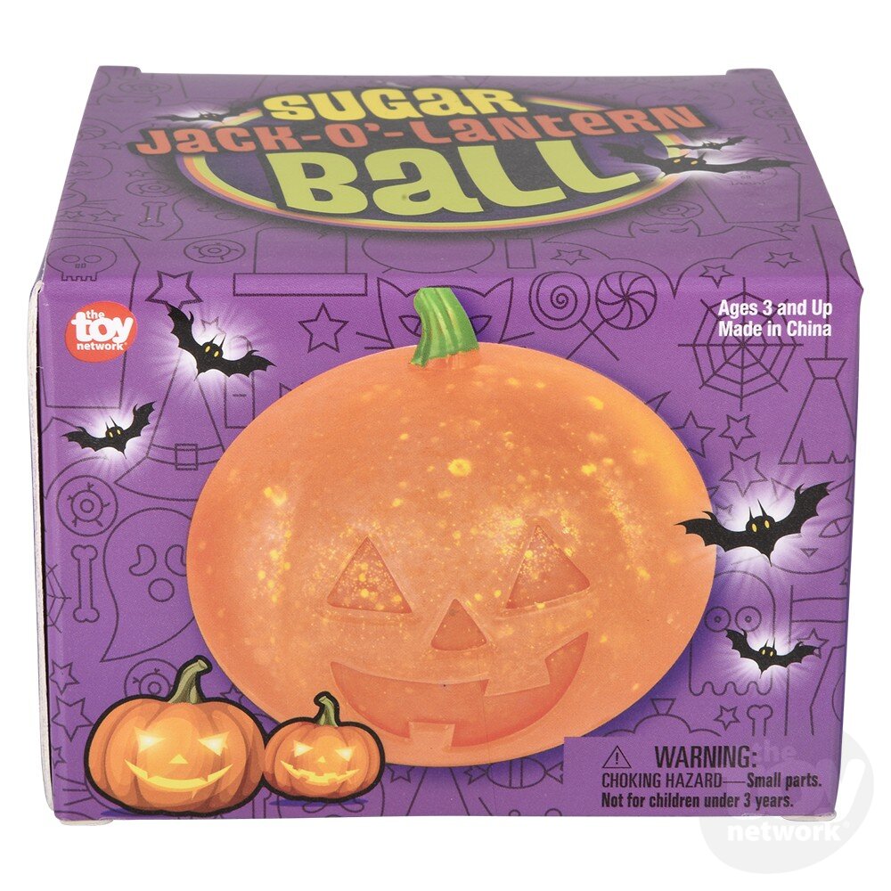 3.75" Jack O Lantern Squeezy Sugar Ball