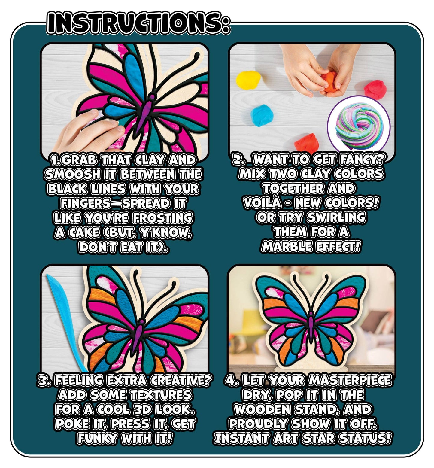 Butterfly Clay Colouring Kit