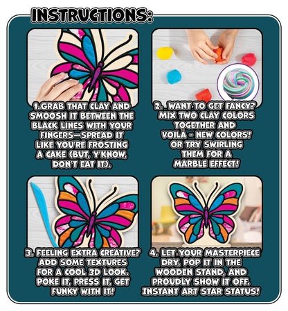 Butterfly Clay Colouring Kit