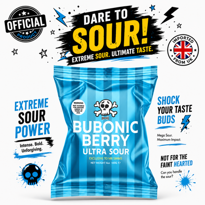Mr. Simms Sweet Shoppe: Bubonic Berry Ultra Sour (100g) Imported From England