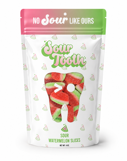 Sour Watermelon Slices — 4oz Chewy Candy, Spanish Import
