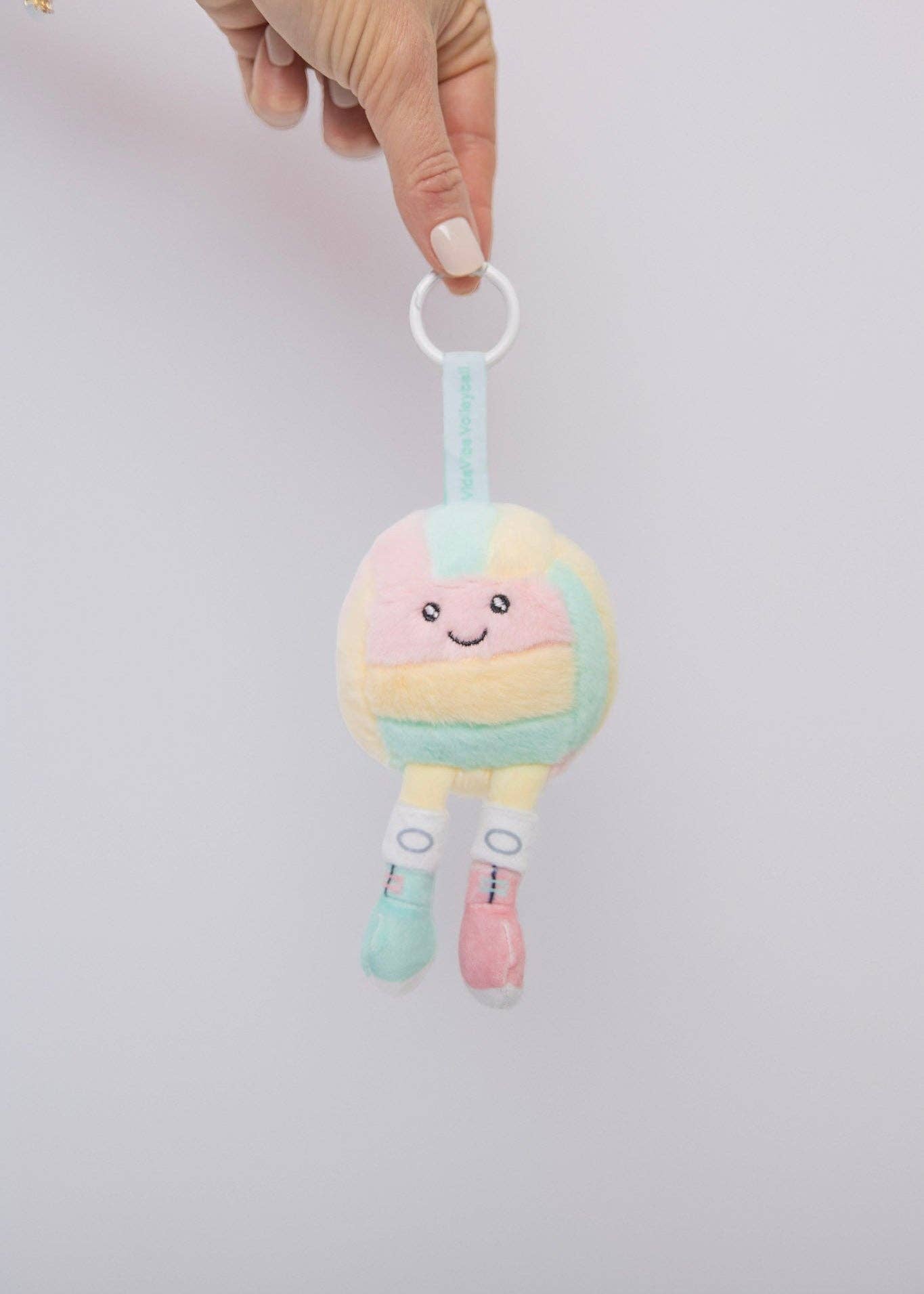 Colorful Plush Volleyball Keychain