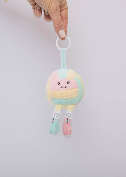 Colorful Plush Volleyball Keychain