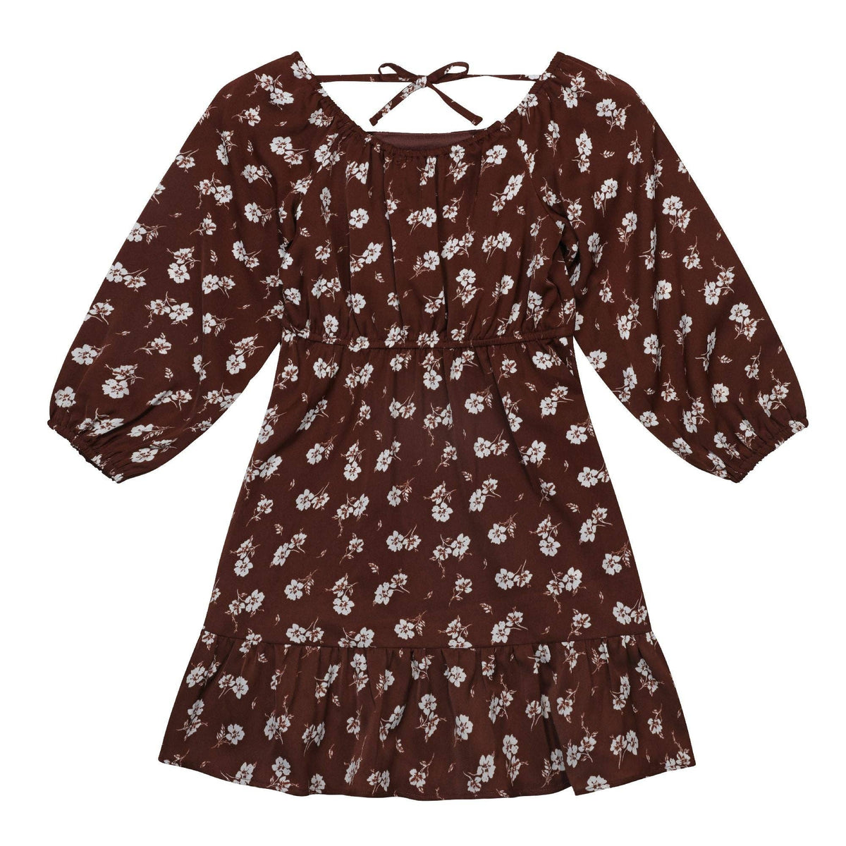 Tween Long-Sleeve FLORAL SWEETHEART DRESS