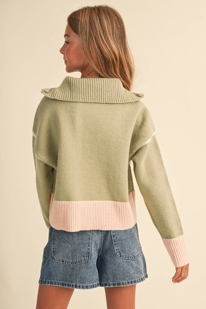 Half Zip Collar Sweater