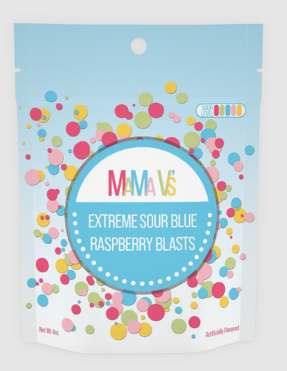 Mama V's Extreme Sour Blue Raspberry Blasts 4oz