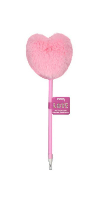 Pen Pink Furry Heart