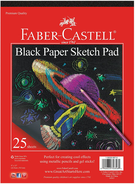Black Paper Pad 9x12